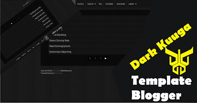 Template Blogger Dark Kuuga Super Minimalis