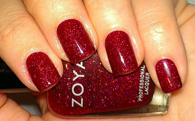 zoya ornate - red scattered holo