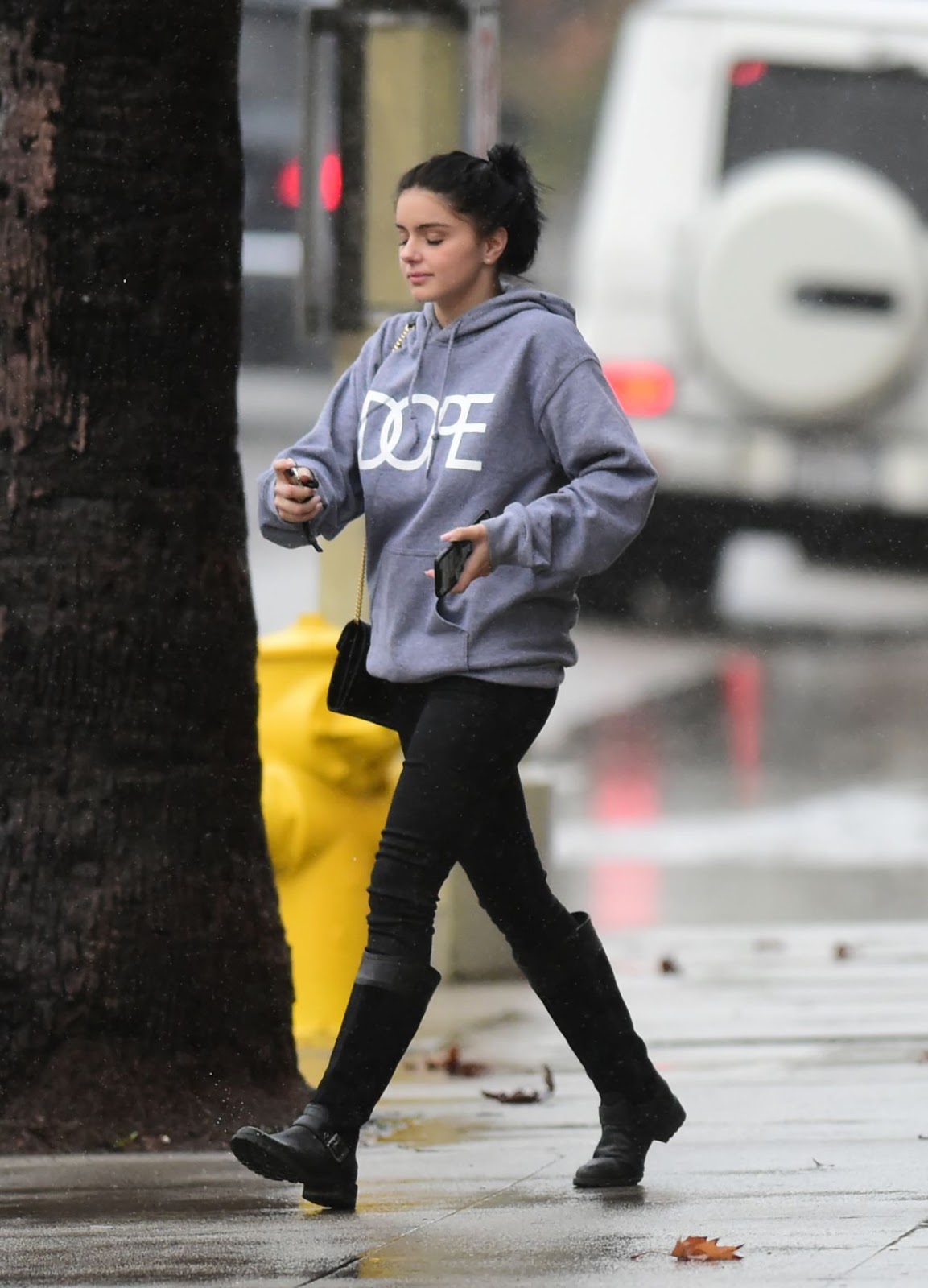 Ariel Winter street style in sweater in Los Angeles