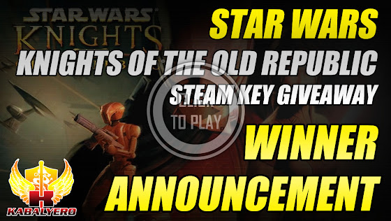 Star Wars Knights Of The Old Republic STEAM Key Giveaway, Winner Announcement