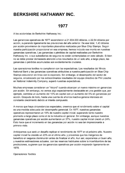 PDF CON LAS CARTAS de BERKSHIRE HATHAWAY 1977-2022 en español