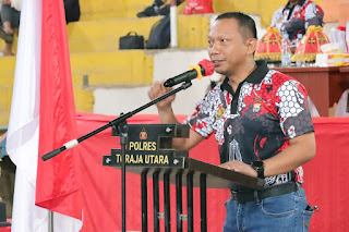 Kapolres Toraja Utara Laksanakan Open Turnamen Futsal Kapolres Cup 1 Jelang HUT Bhayangkari ke-76