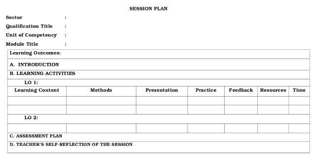 Image of Sample Session Plan Template