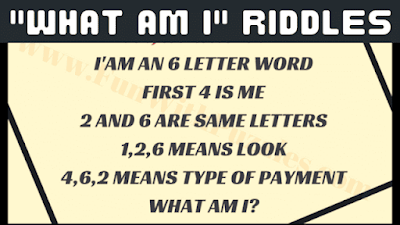 "WHAT AM I" RIDDLES  I'AM AN 6 LETTER WORD FIRST 4 IS ME 2 AND 6 ARE SAME LETTERS 1,2,6 MEANS LOOK 4,6,2 MEANS TYPE OF PAYMENT WHAT AM I?