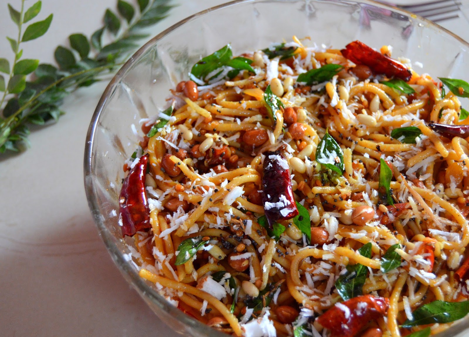 Pavi's Platter: Spicy Tadka Pasta / Spaghetti in Indian Style