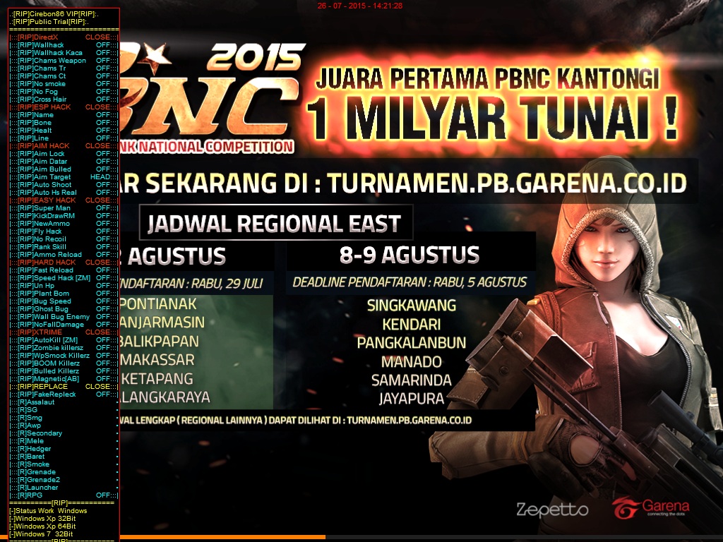 Cheat Point Blank Garena Indonesia 28 Juli 2015 Auto HS Aim