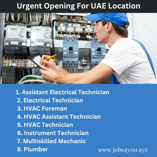 Urgent Opening For UAE Location