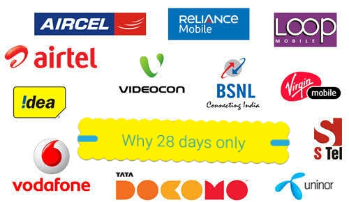 Why 1 Month Prepaid Mobile Recharge Of Only 28 Days (मोबाइल प्रीपेड रिचार्ज प्लान केवल 28 दिनों के लिए क्यों होता है?) - By Pure Gyan