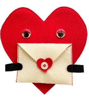 handcrafted heart-shaped envelope