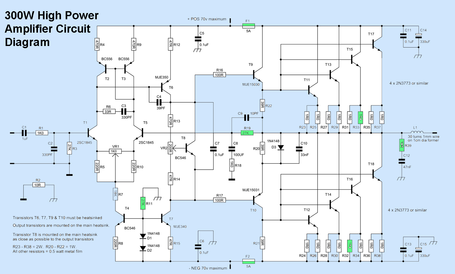 Latest High Power Amp Circuit Diagram - 300w High Power Amplifier Circuit Diagram - Latest High Power Amp Circuit Diagram