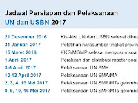 Jadwal Persiapan dan Pelaksanaan UN/USBN 2017