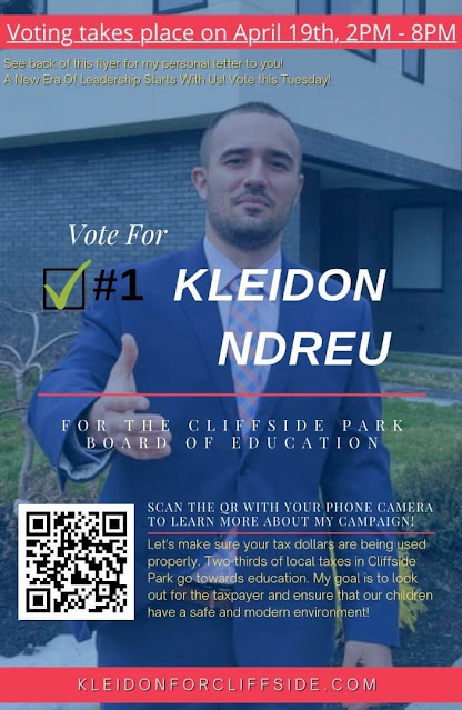 Kleidon Ndreu, the youngest member of the Education Board of the Cliffside District