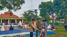 Polsek Krangkeng dan Koramil Bersama Laksanakan Pengamanan Sholat Idul Fitri