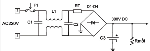 Hình 15 - Mạch lọc nhiễu và chỉnh lưu