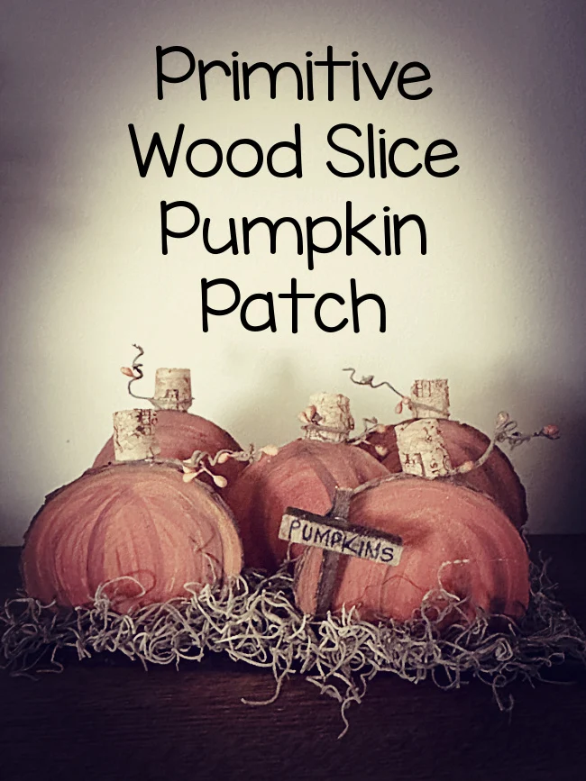 wood slice pumpkin patch with overlay
