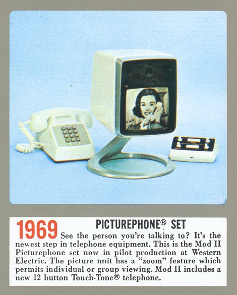 The 1969 portion of a poster by ATT The story of the telephone from 1876