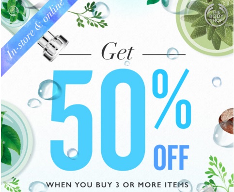 The Body Shop 50% Off When You Buy 3 or More