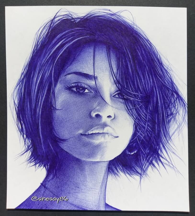 05-Strong-silent-look-Ballpoint-Pen-Drawing-Sinesay-www-designstack-co