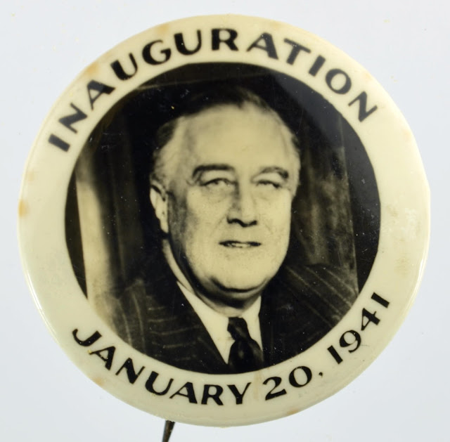 20 January 1941 worldwartwo.filminspector.com Roosevelt third term inauguration pin