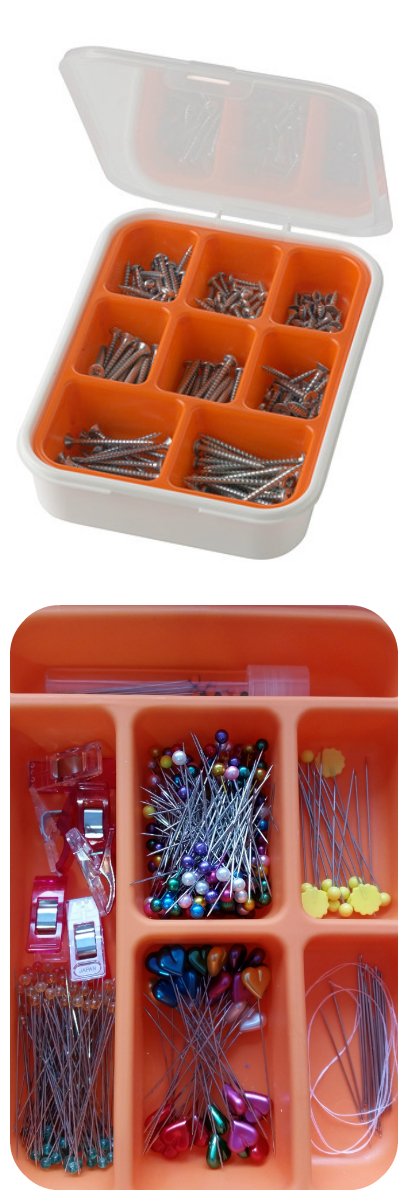 IKEA hack: FIXA screw container for pin storage!  |  Sew at Home Mummy  | Sewing Room, Craft Room Ideas