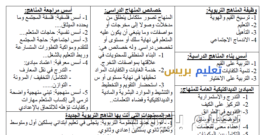 احسن ملخص علوم التربية pdf