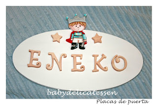 placa de puerta infantil príncipe nombre Eneko babydelicatessen