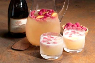 Raspberry Peach Prosecco Punch Recipe