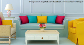 MUEBLES COLORIDOS PARA AMBIENTES by artesydisenos.blogspot.com