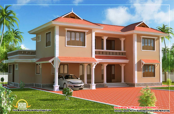 Duplex Sloping Roof House- 2618 sq. ft. (243 Square Meter) (291 Square Yards) - Published on March 2012