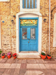 Blue shop door in Nafplio Greece