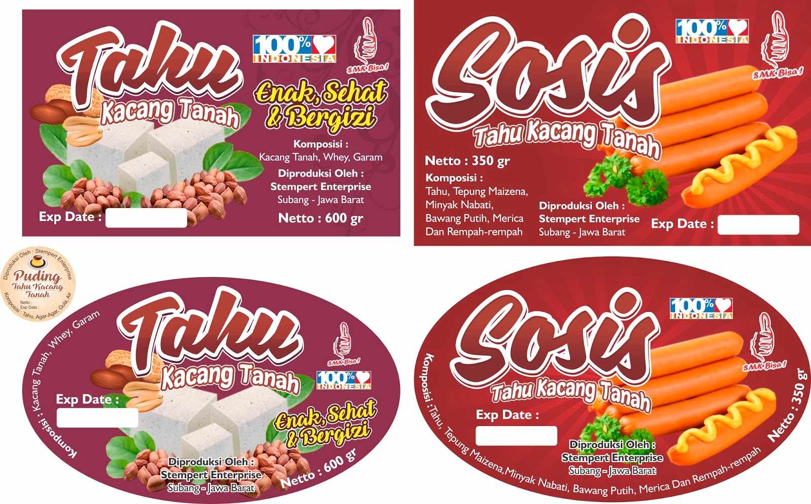 Jasa Cetak Sticker Label Makanan  Subang Murah Percetakan 