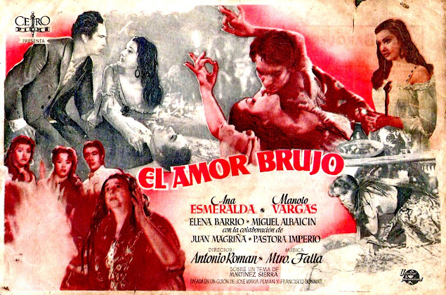 EL AMOR BRUJO. Programa de mano. España. Imprenta: Martí y Marí, Barcelona. EL AMOR BRUJO. 1949. España. Dirección: Antonio Román. Reparto: Ana Esmeralda, Elena Barrios, Pastora Imperio, Mercedes Romero, Emilia Escudero, Manolo Vargas, Miguel Albaicín, Miguel de los Reyes, Alfonso de Córdoba, Arturo Marín, Manuel Dicenta, Casimiro Hurtado, Manuel Aguilera, Jimo Yojara, José María Martín.