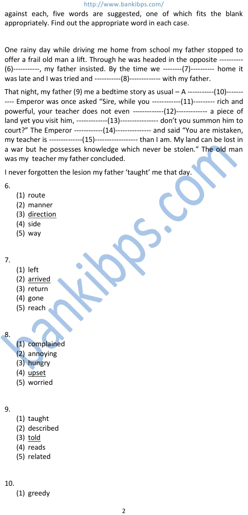 sample question paper of ibps clerk exam