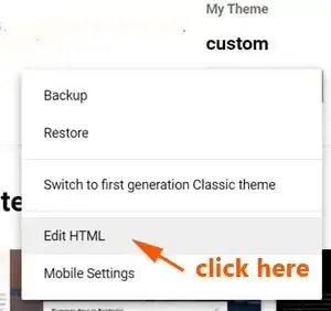 Blogger Customize Edit HTML