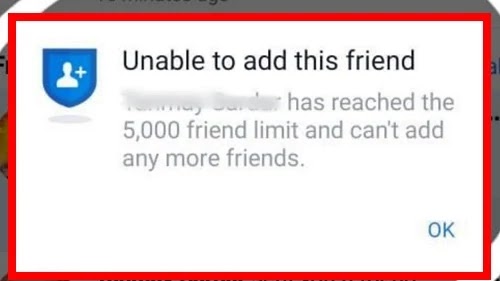 Facebook Unable To Add This Friend Reached The 5,000 Limit And Can't Add Any More Friend Problem Solved