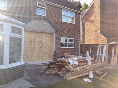 Removal of bay windows for house extension