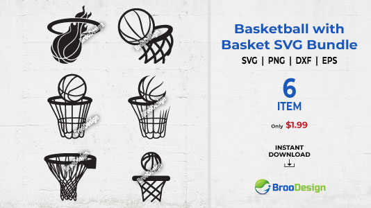 Basketball with Basket SVG Bundle