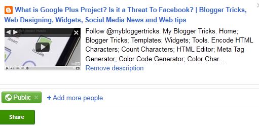 blog post on Google+