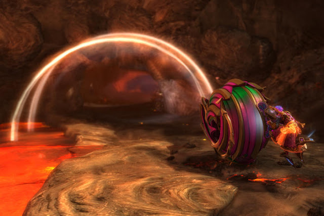 Check out this exclusive look at Guild Wars 2's jaw-dropping Infernal Leap roller beetle track