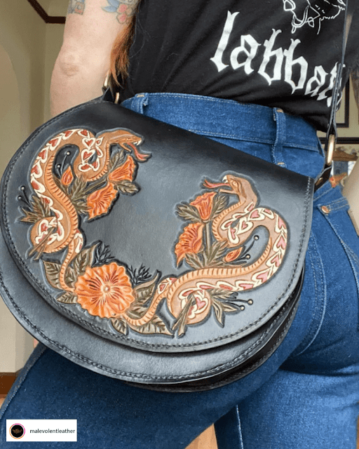cool tattoo 70s snake leather bag leathercrafts,  top 12 crafting trend 2023 crafting trends to diy try, cool inspire inspo crafts