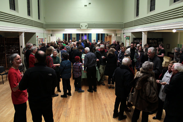 A small portion of the audience at the reception after -- our biggest audience ever!