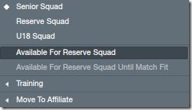 Available for Reserves in FM 2012 Available for Reserves in FM 2012