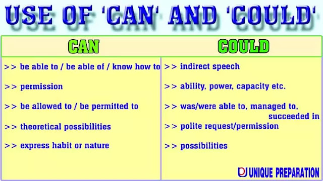 Use of can and could