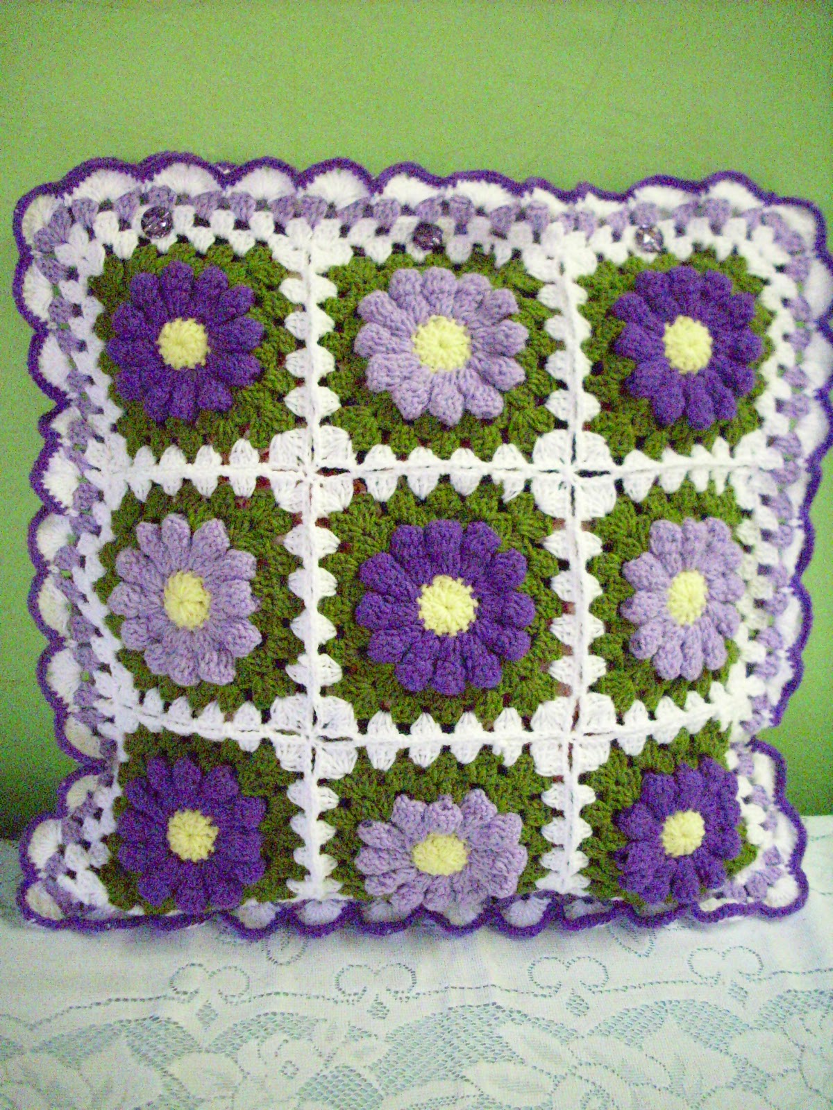 DIARI DIELA Crochet Cover Purple Bantal Kusyen 