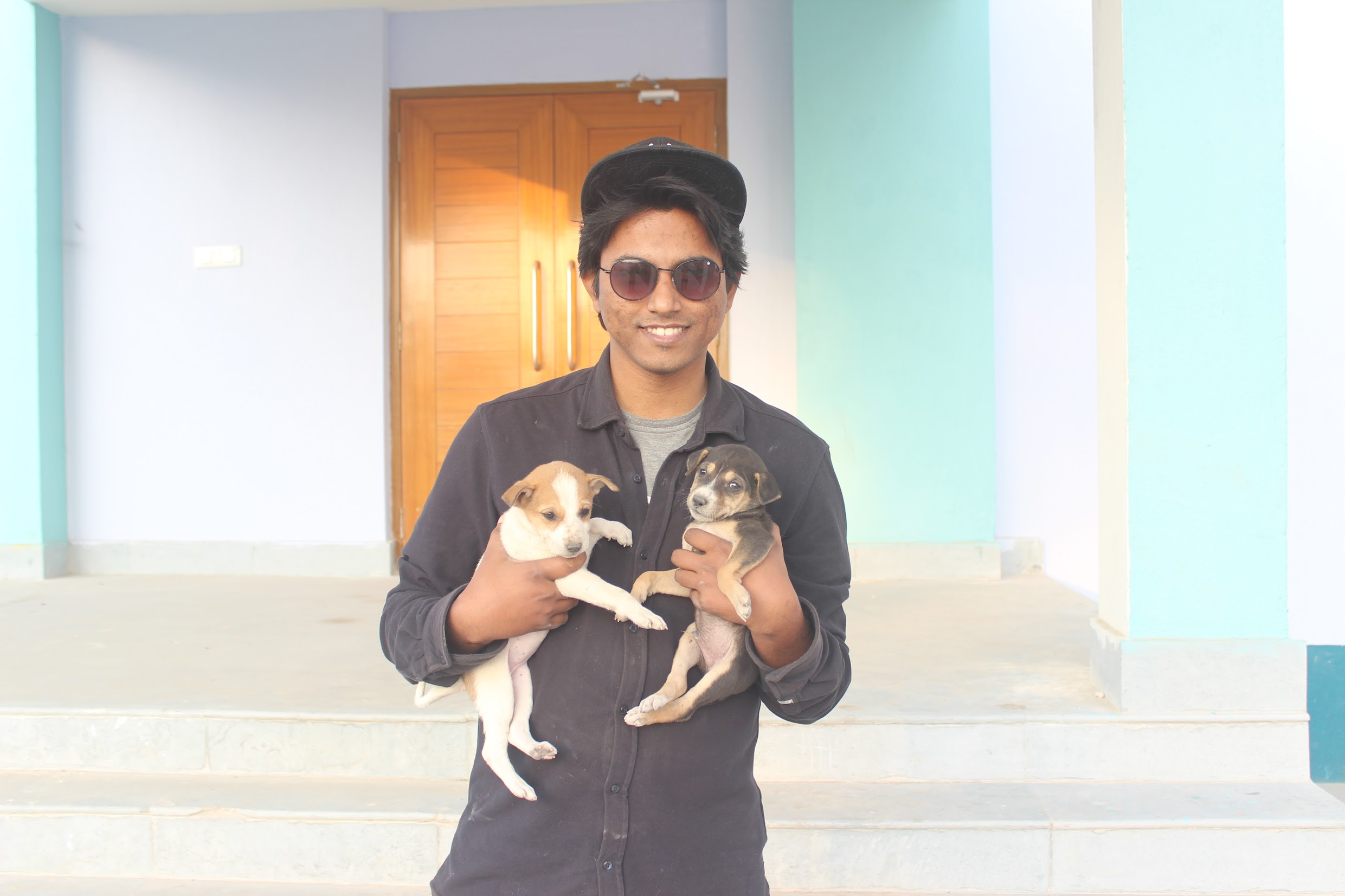 Happy me(Sourajit Saha) with two puppies!
