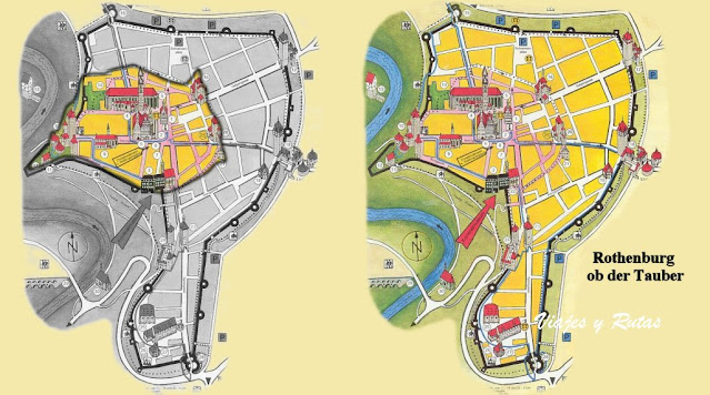 Mapa Rothenburg ob der Tauber