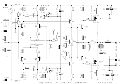 HEXFET 65W Power Amplifier Circuit HEXFET 65W Power Amplifier Circuit