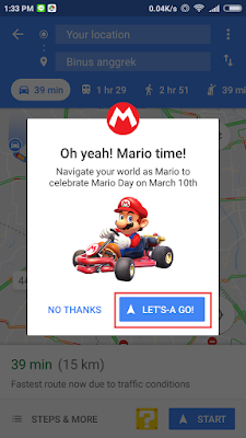 Cara Menampilkan Mario Kart di Google Maps 5