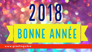Multi colour Sparkling French Happy New Year 2018 Greetings 