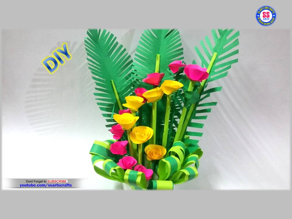 Paper Crafts Paper Bouquet For Home Decoration